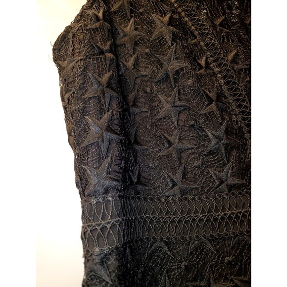 Sam Edelman Womens Sleeveless Lace Black Dress w/ Underlay Stars Small - Picture 3 of 9